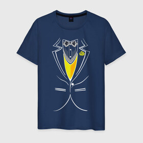 Мужская футболка хлопок с принтом Костюм жениха в Курске, 100% хлопок | прямой крой, круглый вырез горловины, длина до линии бедер, слегка спущенное плечо. | Тематика изображения на принте: 