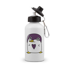 Бутылка спортивная с принтом Нарисованный пингвин в Курске, металл | емкость — 500 мл, в комплекте две пластиковые крышки и карабин для крепления | пингвин
