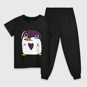 Детская пижама хлопок с принтом Нарисованный пингвин в Курске, 100% хлопок |  брюки и футболка прямого кроя, без карманов, на брюках мягкая резинка на поясе и по низу штанин
 | пингвин