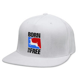 Кепка снепбек с прямым козырьком с принтом Born to be free в Курске, хлопок 100% |  | born | free | олень | рожден | свобода | свободный