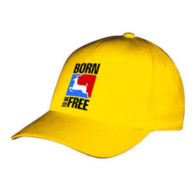 Бейсболка с принтом Born to be free в Курске, 100% хлопок | классический козырек, металлическая застежка-регулятор размера | born | free | олень | рожден | свобода | свободный