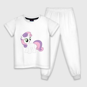 Детская пижама хлопок с принтом Пони Крошка Бель в Курске, 100% хлопок |  брюки и футболка прямого кроя, без карманов, на брюках мягкая резинка на поясе и по низу штанин
 | Тематика изображения на принте: my little pony | бель | крошка | пони