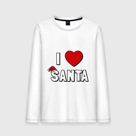 Мужской лонгслив хлопок с принтом I love santa в Курске, 100% хлопок |  | Тематика изображения на принте: 