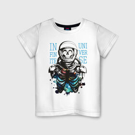 Детская футболка хлопок с принтом Бесконечный космос в Курске, 100% хлопок | круглый вырез горловины, полуприлегающий силуэт, длина до линии бедер | infinite | interstellar | space | univers | астронавт | бесконечный космос | вселенная | интерстеллар | космонавт