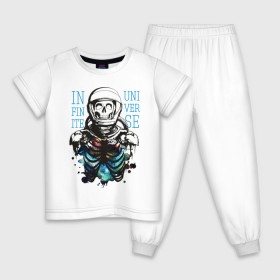 Детская пижама хлопок с принтом Бесконечный космос в Курске, 100% хлопок |  брюки и футболка прямого кроя, без карманов, на брюках мягкая резинка на поясе и по низу штанин
 | infinite | interstellar | space | univers | астронавт | бесконечный космос | вселенная | интерстеллар | космонавт