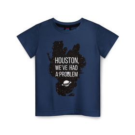 Детская футболка хлопок с принтом Хьюстон, у нас проблемы в Курске, 100% хлопок | круглый вырез горловины, полуприлегающий силуэт, длина до линии бедер | infinite | interstellar | space | univers | астронавт | вселенная | интерстеллар | космонавт | хьюстон