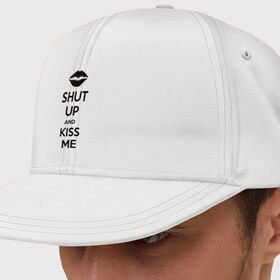 Кепка снепбек с прямым козырьком с принтом Kiss me в Курске, хлопок 100% |  | kiss | shut up | заткнись | поцелуй