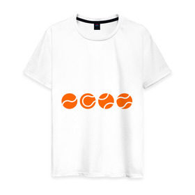 Мужская футболка хлопок с принтом Теннисные мячики в Курске, 100% хлопок | прямой крой, круглый вырез горловины, длина до линии бедер, слегка спущенное плечо. | Тематика изображения на принте: мяч | спорт | теннис