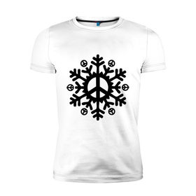 Мужская футболка премиум с принтом Снежинка мира в Курске, 92% хлопок, 8% лайкра | приталенный силуэт, круглый вырез ворота, длина до линии бедра, короткий рукав | 