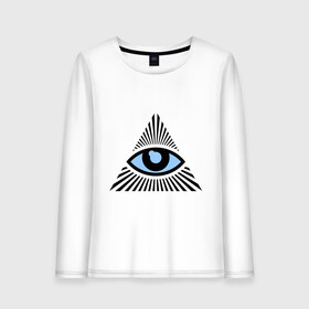 Женский лонгслив хлопок с принтом Всевидящее око (глаз в треугольнике) в Курске, 100% хлопок |  | иллюминаты