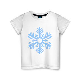 Детская футболка хлопок с принтом Новогодняя снежинка в Курске, 100% хлопок | круглый вырез горловины, полуприлегающий силуэт, длина до линии бедер | 2015 | new year | зима | новый год | снежинка