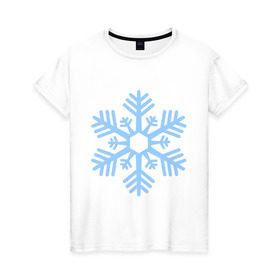 Женская футболка хлопок с принтом Новогодняя снежинка в Курске, 100% хлопок | прямой крой, круглый вырез горловины, длина до линии бедер, слегка спущенное плечо | 2015 | new year | зима | новый год | снежинка