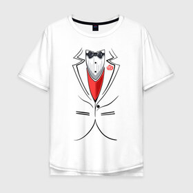 Мужская футболка хлопок Oversize с принтом Костюм жениха в Курске, 100% хлопок | свободный крой, круглый ворот, “спинка” длиннее передней части | бабочка