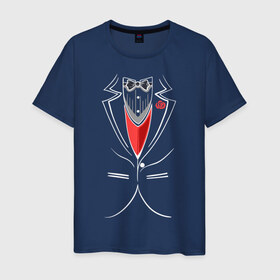 Мужская футболка хлопок с принтом Костюм жениха в Курске, 100% хлопок | прямой крой, круглый вырез горловины, длина до линии бедер, слегка спущенное плечо. | Тематика изображения на принте: бабочка