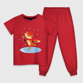 Детская пижама хлопок с принтом Лиса на коньках в Курске, 100% хлопок |  брюки и футболка прямого кроя, без карманов, на брюках мягкая резинка на поясе и по низу штанин
 | лиса