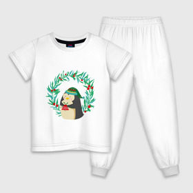 Детская пижама хлопок с принтом Пингвинчик в Курске, 100% хлопок |  брюки и футболка прямого кроя, без карманов, на брюках мягкая резинка на поясе и по низу штанин
 | пингвин