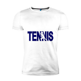 Мужская футболка премиум с принтом Tennis в Курске, 92% хлопок, 8% лайкра | приталенный силуэт, круглый вырез ворота, длина до линии бедра, короткий рукав | tennis | теннис