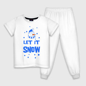 Детская пижама хлопок с принтом Снеговик Let it snow в Курске, 100% хлопок |  брюки и футболка прямого кроя, без карманов, на брюках мягкая резинка на поясе и по низу штанин
 | Тематика изображения на принте: cнеговик | let it snow | зима | новый год | снег