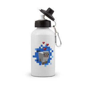 Бутылка спортивная с принтом Minecraft sheep в Курске, металл | емкость — 500 мл, в комплекте две пластиковые крышки и карабин для крепления | 2015 | minecraft | бараны | животные | майнкрафт | овечки | приколы | символ года | ягнята