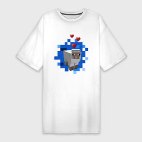 Платье-футболка хлопок с принтом Minecraft sheep в Курске,  |  | 2015 | minecraft | бараны | животные | майнкрафт | овечки | приколы | символ года | ягнята