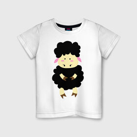 Детская футболка хлопок с принтом Барашек в Курске, 100% хлопок | круглый вырез горловины, полуприлегающий силуэт, длина до линии бедер | 2015 | бараны | животные | овечки | приколы | символ года | ягнята