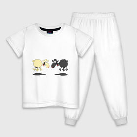 Детская пижама хлопок с принтом Прыгающие овечки в Курске, 100% хлопок |  брюки и футболка прямого кроя, без карманов, на брюках мягкая резинка на поясе и по низу штанин
 | 2015 | бараны | животные | овечки | приколы | символ года | ягнята