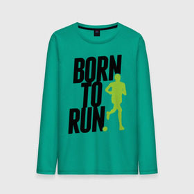 Мужской лонгслив хлопок с принтом Рожден для бега в Курске, 100% хлопок |  | born to run | run | бегать | рожден | рожден бежать