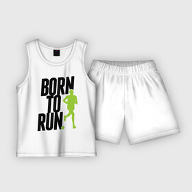 Детская пижама с шортами хлопок с принтом Рожден для бега в Курске,  |  | born to run | run | бегать | рожден | рожден бежать