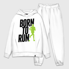 Мужской костюм хлопок OVERSIZE с принтом Рожден для бега в Курске,  |  | Тематика изображения на принте: born to run | run | бегать | рожден | рожден бежать