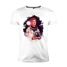 Мужская футболка премиум с принтом Interstellar в Курске, 92% хлопок, 8% лайкра | приталенный силуэт, круглый вырез ворота, длина до линии бедра, короткий рукав | interstellar | интерстеллар | космонавт | космос