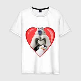 Мужская футболка хлопок с принтом Пингвины Мадагаскара в Курске, 100% хлопок | прямой крой, круглый вырез горловины, длина до линии бедер, слегка спущенное плечо. | мадагаскар | медведь | мультик | пингвины