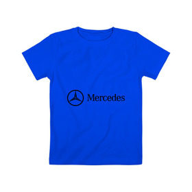 Детская футболка хлопок с принтом Mercedes Logo в Курске, 100% хлопок | круглый вырез горловины, полуприлегающий силуэт, длина до линии бедер | logo | mercedes