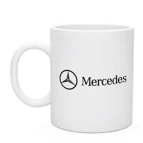 Кружка с принтом Mercedes Logo в Курске, керамика | объем — 330 мл, диаметр — 80 мм. Принт наносится на бока кружки, можно сделать два разных изображения | logo | mercedes
