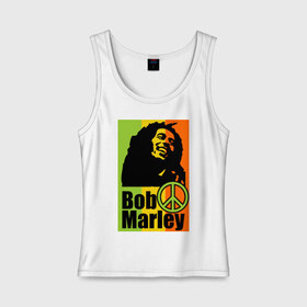 Женская майка хлопок с принтом Bob Marley в Курске, 95% хлопок, 5% эластан |  | bob marley | боб марли
