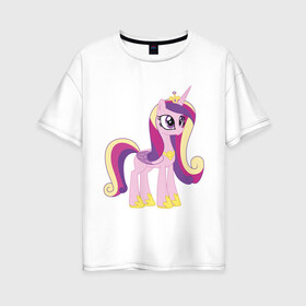 Женская футболка хлопок Oversize с принтом Принцесса Каденс в Курске, 100% хлопок | свободный крой, круглый ворот, спущенный рукав, длина до линии бедер
 | my little pony | каденс | мой маленький пони | пони