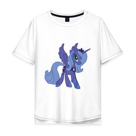 Мужская футболка хлопок Oversize с принтом Принцесса Луна в Курске, 100% хлопок | свободный крой, круглый ворот, “спинка” длиннее передней части | my little pony | луна | мой маленький пони | пони