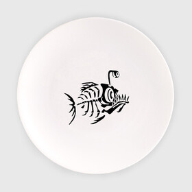 Тарелка с принтом Скелет глубоководной рыбы в Курске, фарфор | диаметр - 210 мм
диаметр для нанесения принта - 120 мм | Тематика изображения на принте: скелет