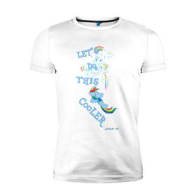 Мужская футболка премиум с принтом Rainbow Dash Let`s Do This в Курске, 92% хлопок, 8% лайкра | приталенный силуэт, круглый вырез ворота, длина до линии бедра, короткий рукав | 
