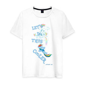 Мужская футболка хлопок с принтом Rainbow Dash Let`s Do This в Курске, 100% хлопок | прямой крой, круглый вырез горловины, длина до линии бедер, слегка спущенное плечо. | Тематика изображения на принте: 
