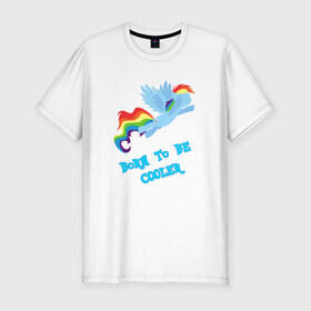 Мужская футболка премиум с принтом Rainbow Dash в Курске, 92% хлопок, 8% лайкра | приталенный силуэт, круглый вырез ворота, длина до линии бедра, короткий рукав | 