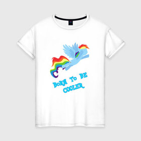 Женская футболка хлопок с принтом Rainbow Dash в Курске, 100% хлопок | прямой крой, круглый вырез горловины, длина до линии бедер, слегка спущенное плечо | 