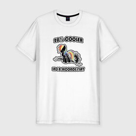 Мужская футболка премиум с принтом Rainbow Dash Black&Color в Курске, 92% хлопок, 8% лайкра | приталенный силуэт, круглый вырез ворота, длина до линии бедра, короткий рукав | 