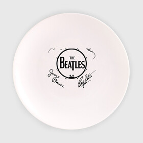 Тарелка с принтом Beatles (автографы) в Курске, фарфор | диаметр - 210 мм
диаметр для нанесения принта - 120 мм | битлз