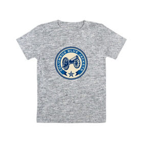 Детская футболка хлопок с принтом Columbus Blue Jackets в Курске, 100% хлопок | круглый вырез горловины, полуприлегающий силуэт, длина до линии бедер | 