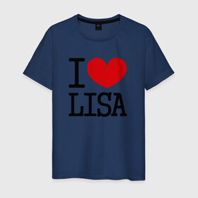 Мужская футболка хлопок с принтом Я люблю Лизу. в Курске, 100% хлопок | прямой крой, круглый вырез горловины, длина до линии бедер, слегка спущенное плечо. | i love lisa