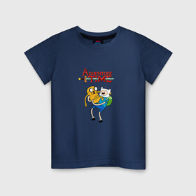 Детская футболка хлопок с принтом Adventure Time Fin and Jake в Курске, 100% хлопок | круглый вырез горловины, полуприлегающий силуэт, длина до линии бедер | Тематика изображения на принте: 