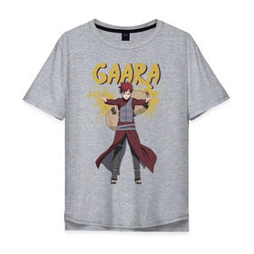 Мужская футболка хлопок Oversize с принтом Гаара в Курске, 100% хлопок | свободный крой, круглый ворот, “спинка” длиннее передней части | гаара | дзютсу | песок | чакра