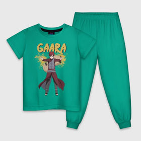 Детская пижама хлопок с принтом Гаара в Курске, 100% хлопок |  брюки и футболка прямого кроя, без карманов, на брюках мягкая резинка на поясе и по низу штанин
 | гаара | дзютсу | песок | чакра
