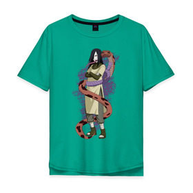 Мужская футболка хлопок Oversize с принтом Орочимару в Курске, 100% хлопок | свободный крой, круглый ворот, “спинка” длиннее передней части | дзютсу | змея | орочимару