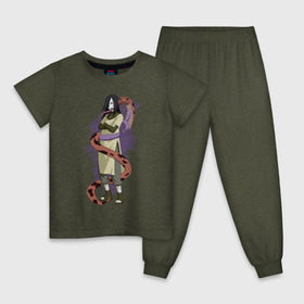 Детская пижама хлопок с принтом Орочимару в Курске, 100% хлопок |  брюки и футболка прямого кроя, без карманов, на брюках мягкая резинка на поясе и по низу штанин
 | дзютсу | змея | орочимару